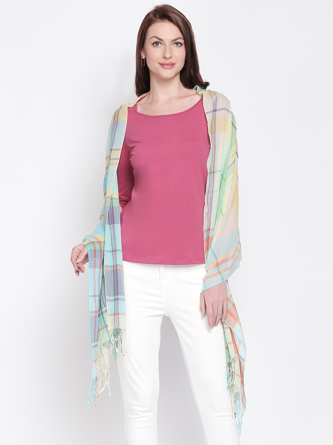 

Style Quotient Women Multicoloured Checked Scarf, Multi