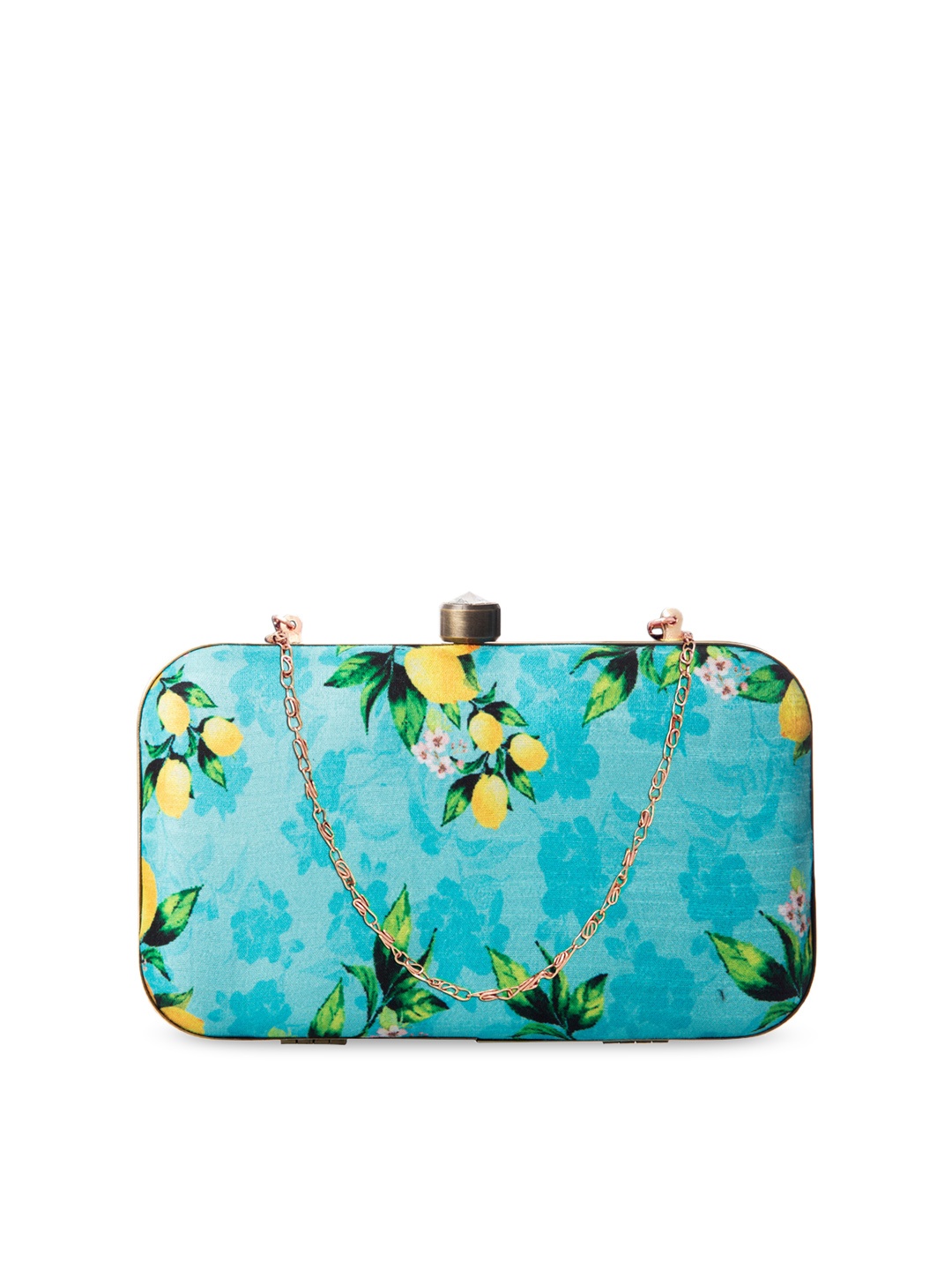 

PARIZAAT BY SHADAB KHAN Turquoise Blue & Yellow Printed Clutch