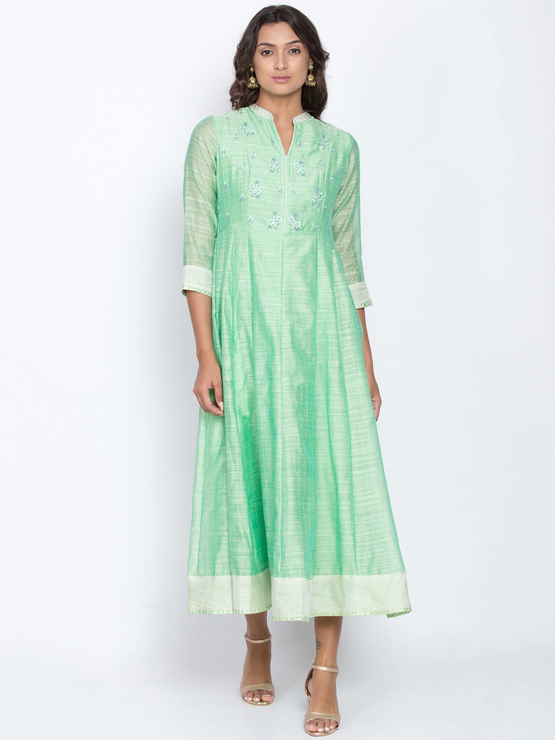 

Be Indi Women Embellished Green Fit and Flare Dress