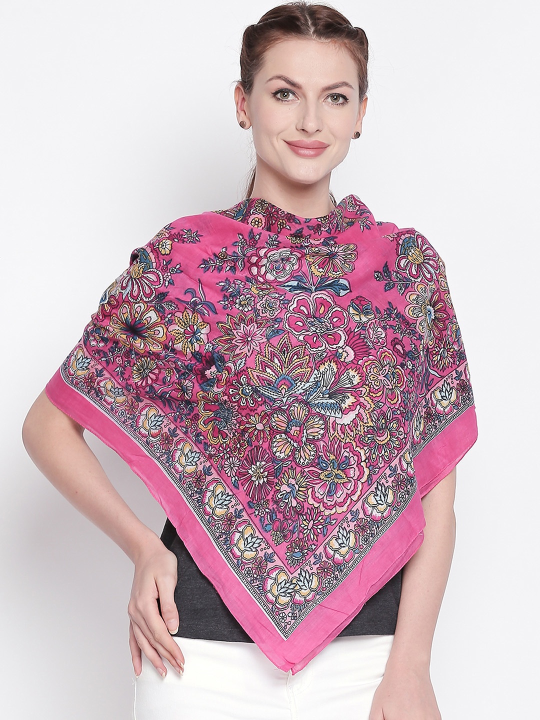 

Style Quotient Women Purple & Blue Printed Scarf, Pink