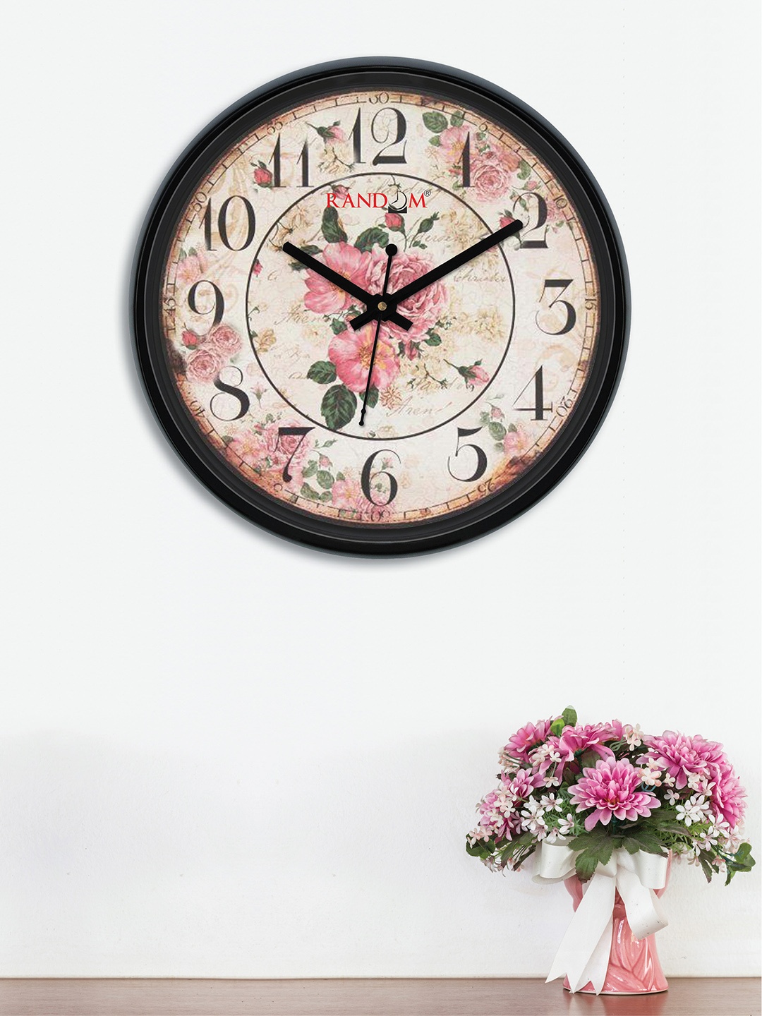 

RANDOM Multicoloured & Pink Round Printed 30 cm Analogue Wall Clock, Multi