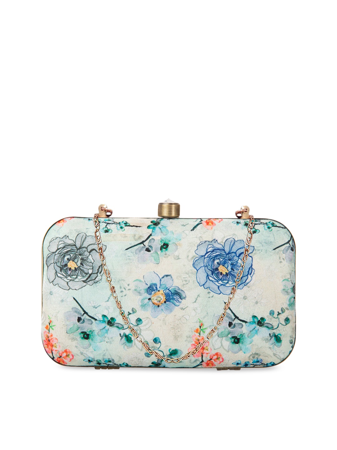 

PARIZAAT BY SHADAB KHAN Beige & Blue Printed Clutch
