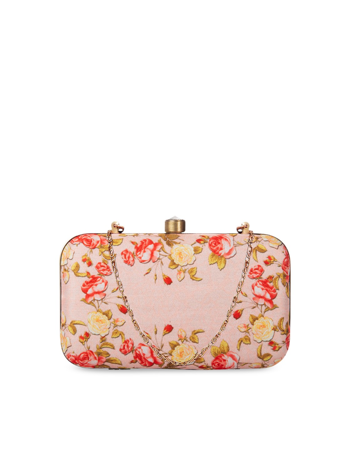 

PARIZAAT BY SHADAB KHAN Peach-Coloured & Red Printed Clutch