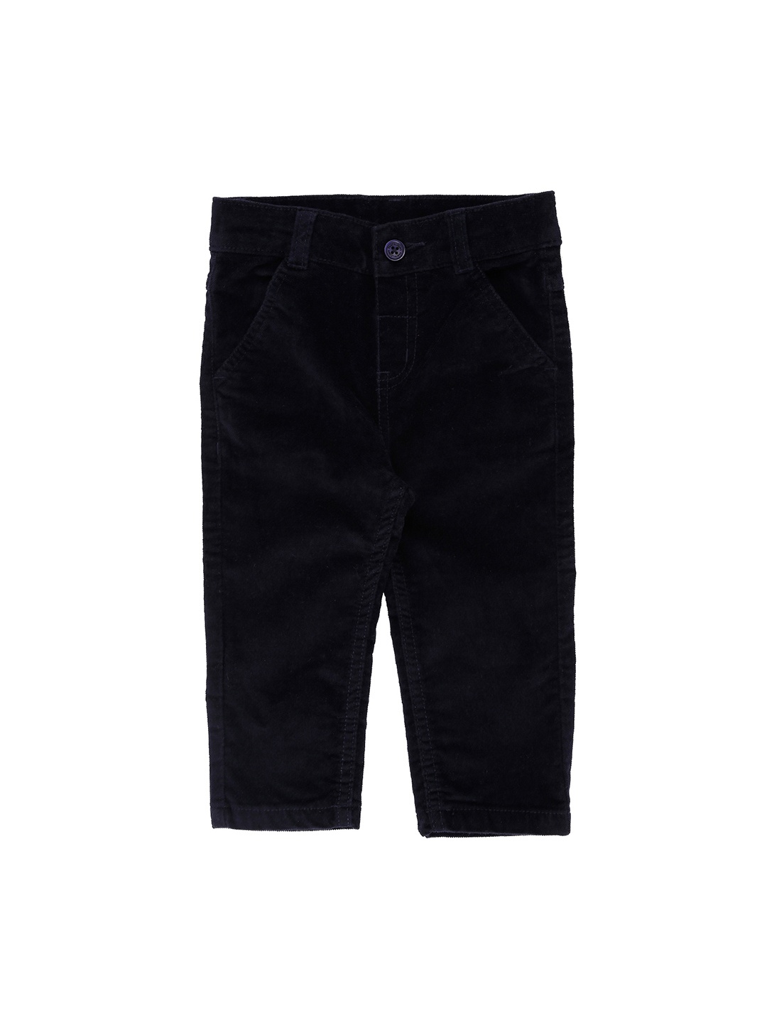 Pantaloons Baby Boys Navy Blue Regular Fit Solid Regular Trousers