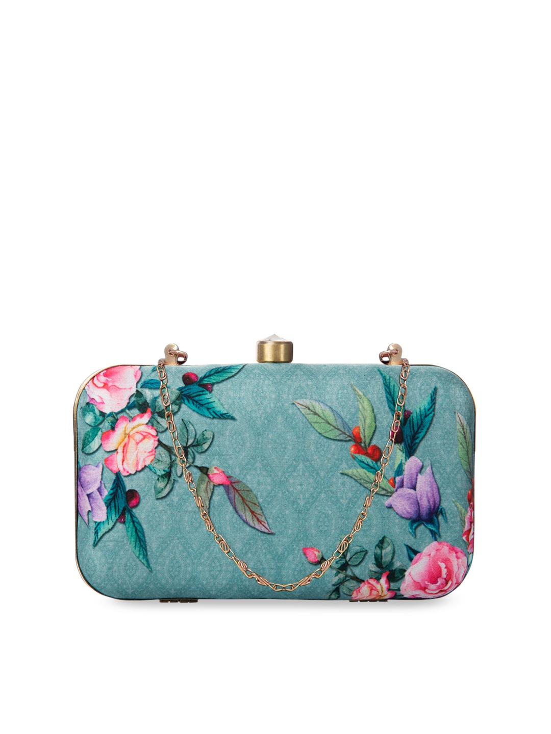 

PARIZAAT BY SHADAB KHAN Green & Rose Printed Clutch