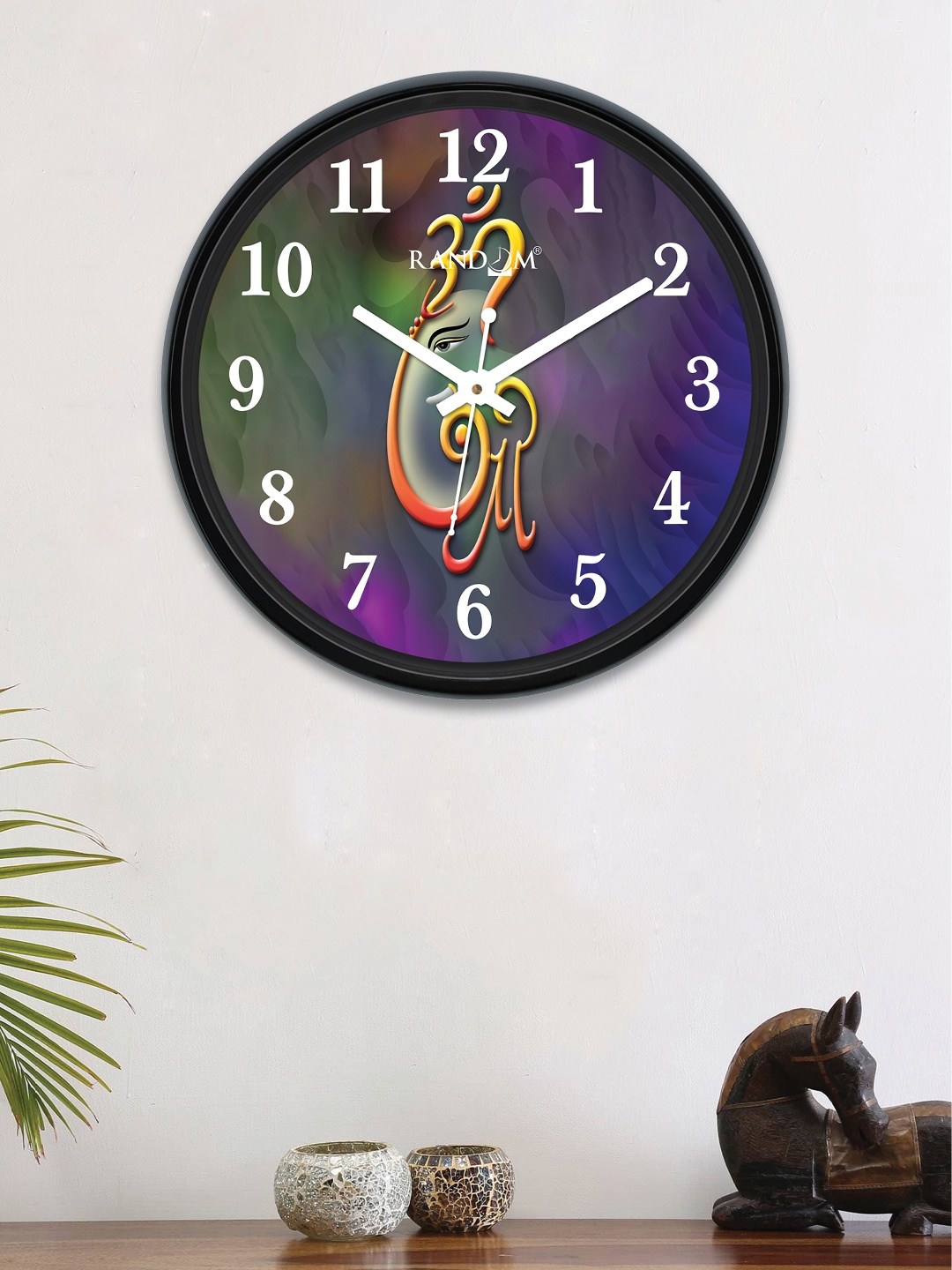

RANDOM Purple & Green Round Printed 30 cm Analogue Wall Clock