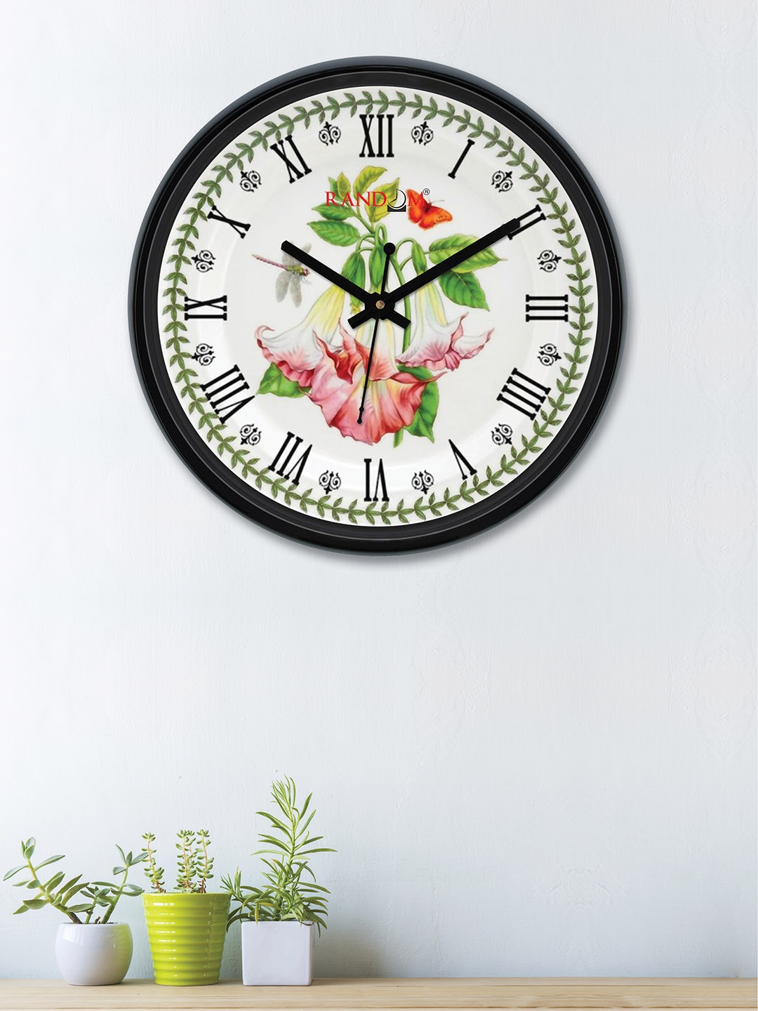 

RANDOM Off-White & Green Round Printed 30 cm Analogue Wall Clock