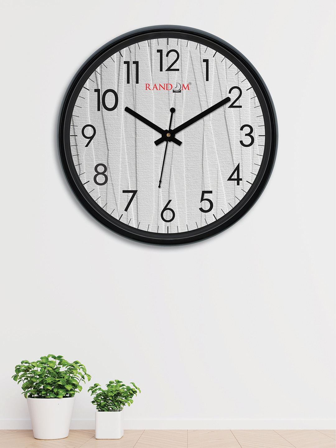 

RANDOM White Textured Round 30 cm Analogue Wall Clock