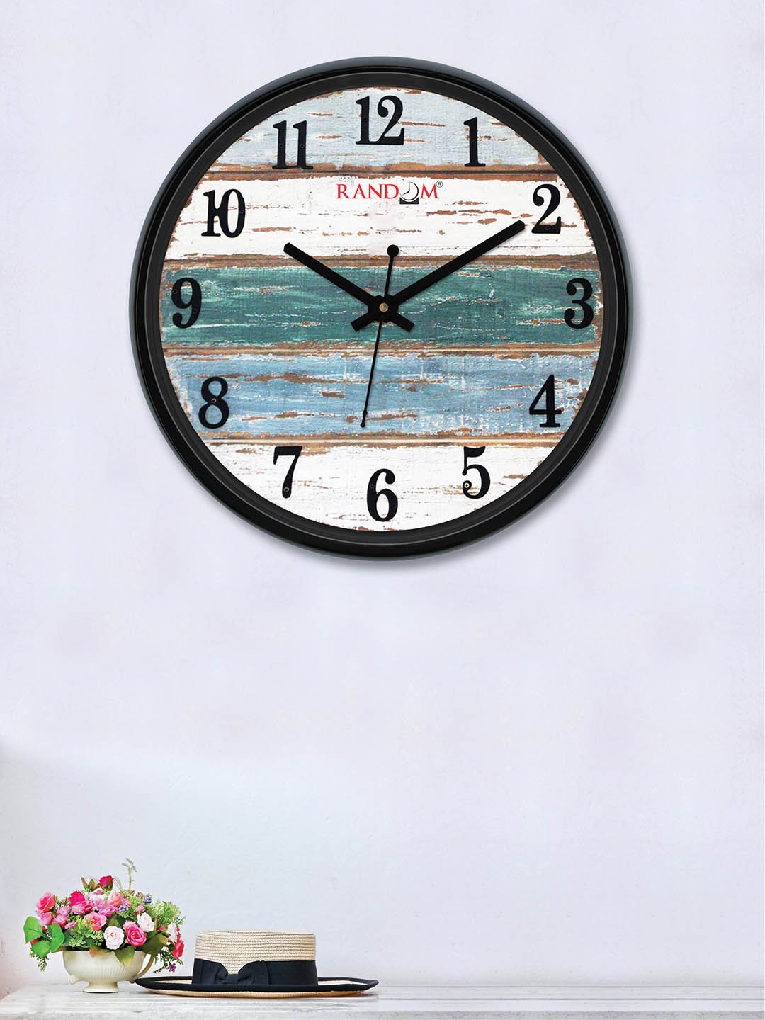 

RANDOM Multicoloured Round Colourblocked 30 cm Analogue Wall Clock, Multi