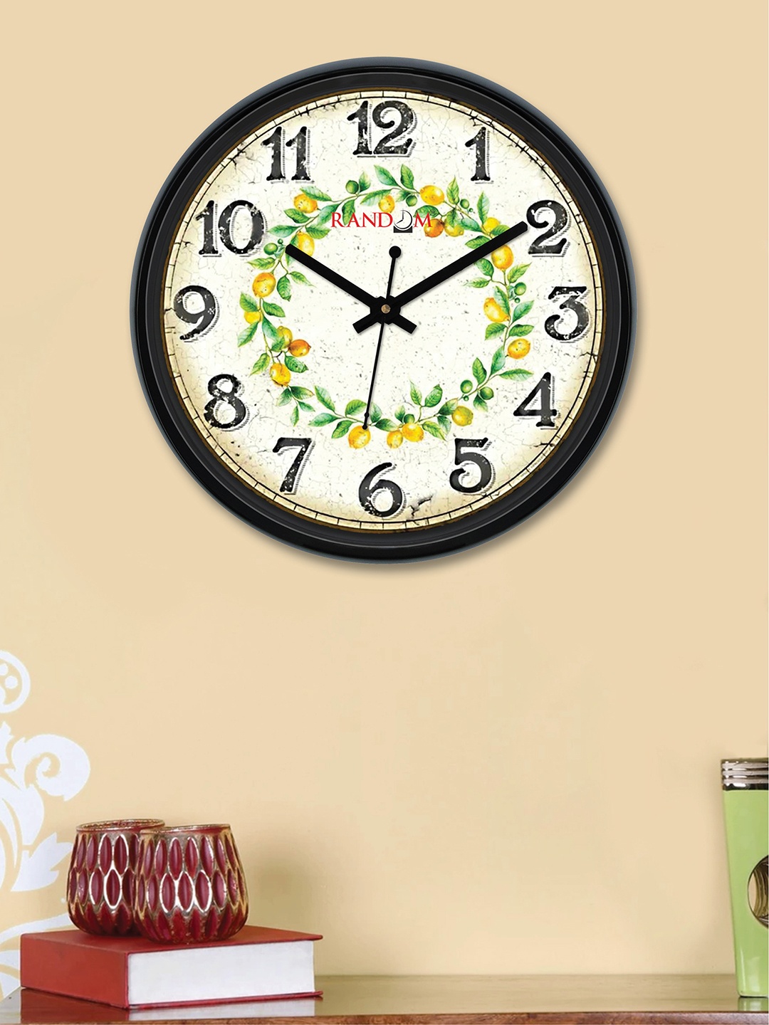 

RANDOM Off-White & Green Round Printed 30 cm Analogue Wall Clock