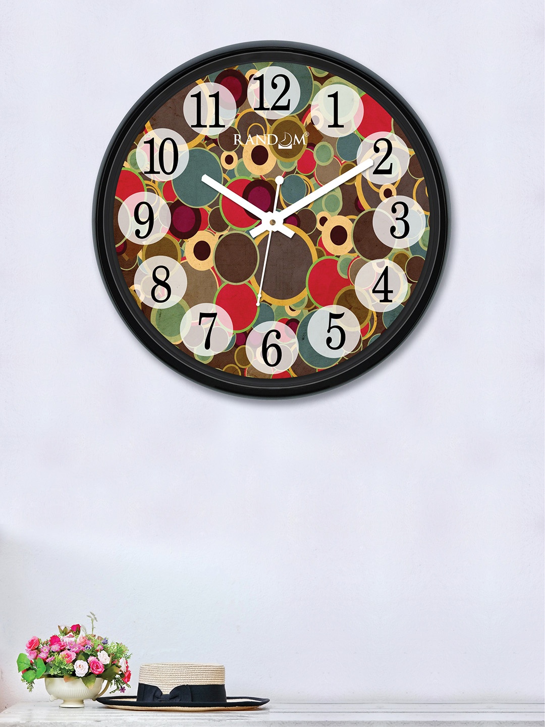 

RANDOM Multicoloured Round Printed 30 cm Analogue Wall Clock, Multi