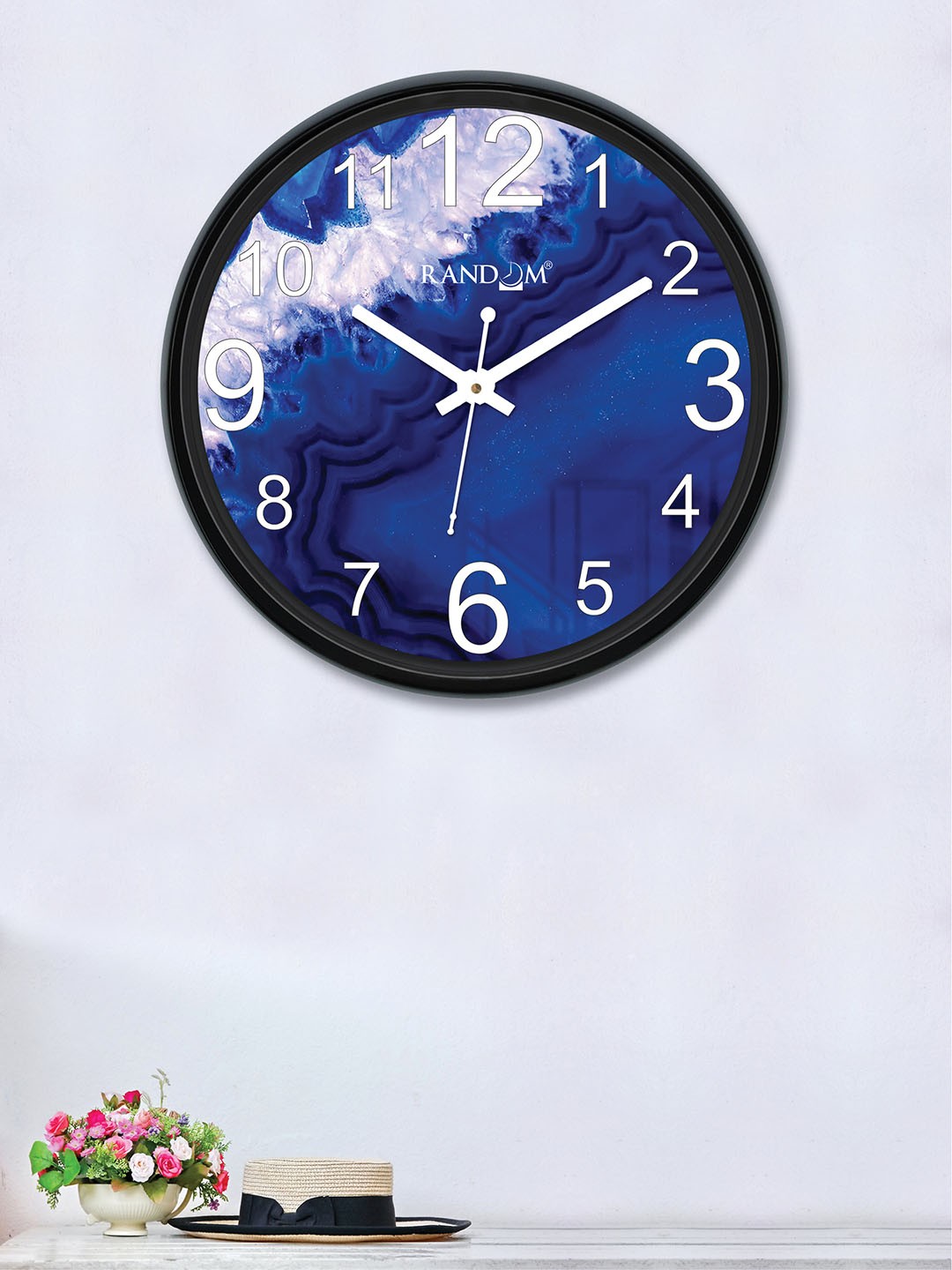 

RANDOM Navy Blue Round Printed 30 cm Analogue Wall Clock