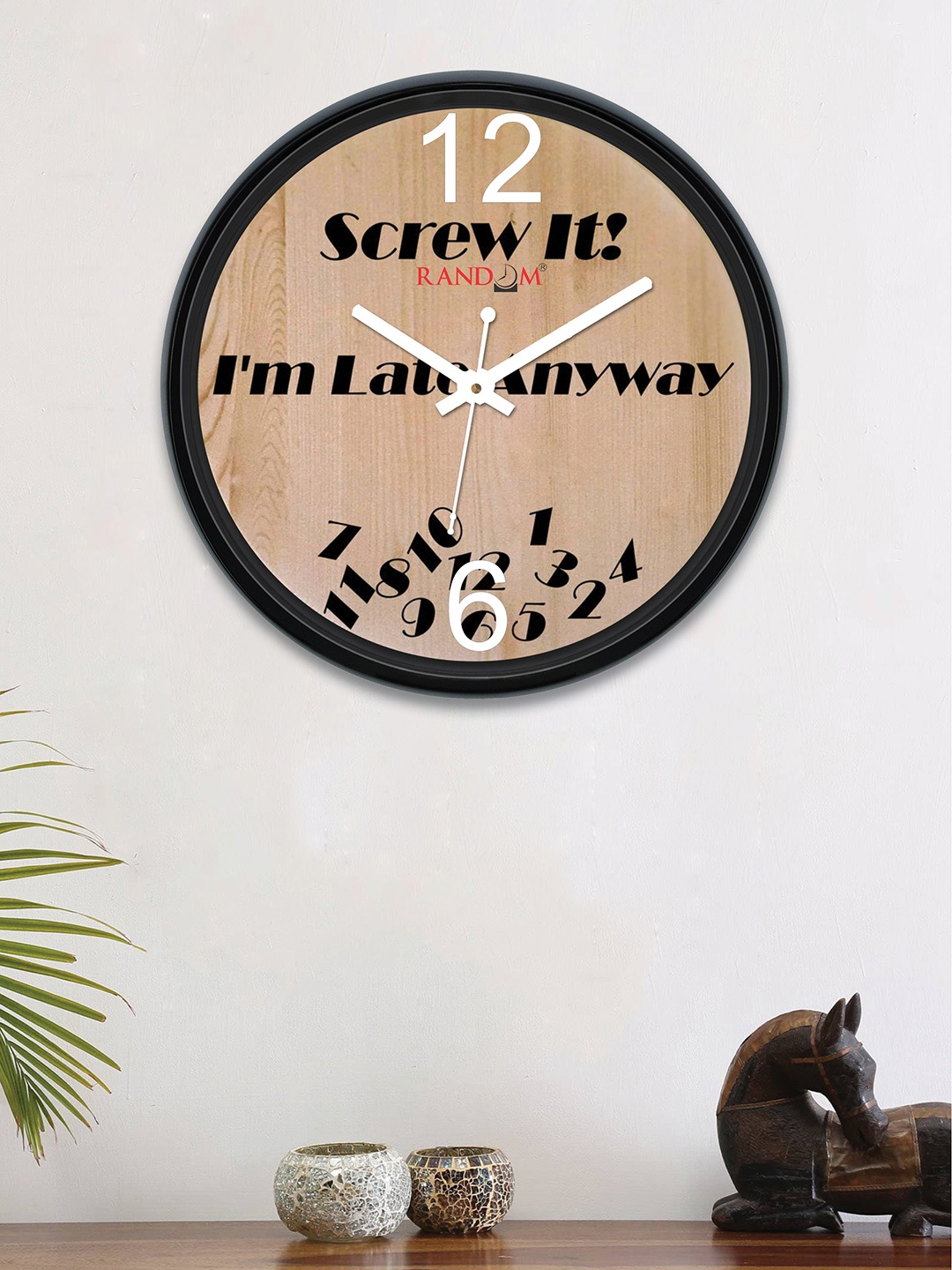 

RANDOM Camel Brown Round Printed 30 cm Analogue Wall Clock