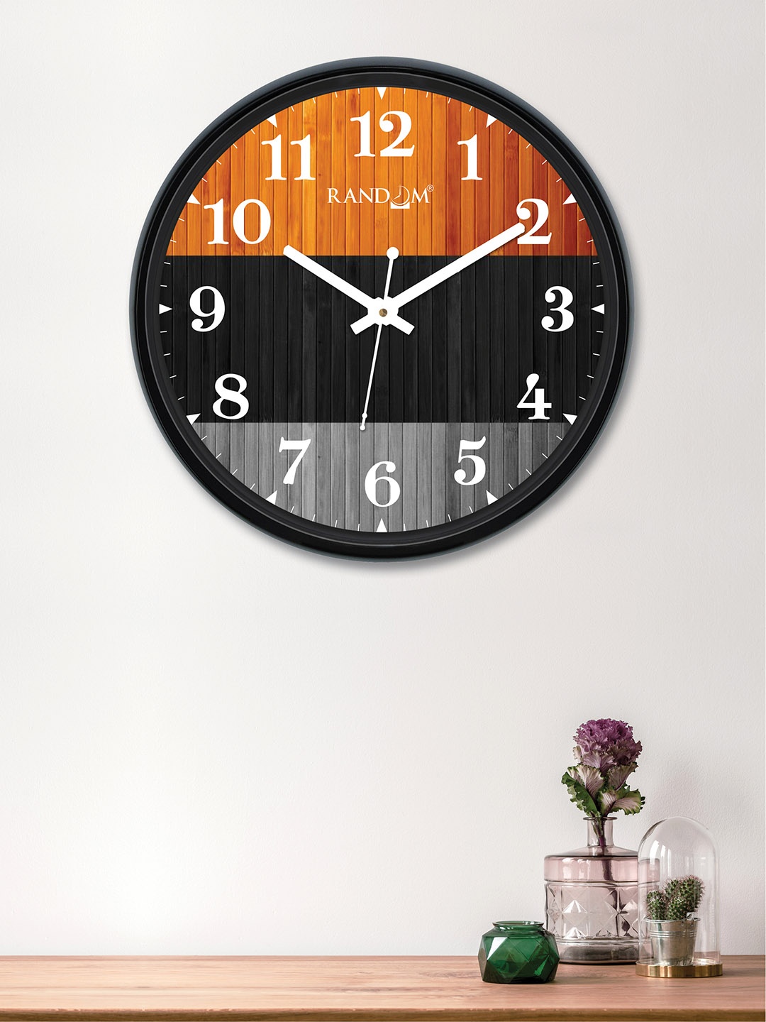 

RANDOM Black & Grey Round Colourblocked 30 cm Analogue Wall Clock