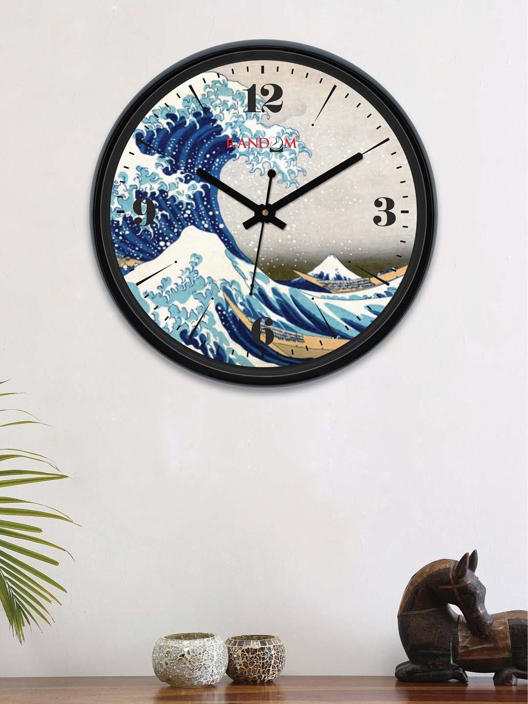 

RANDOM Blue & Beige Round Printed 30 cm Analogue Wall Clock