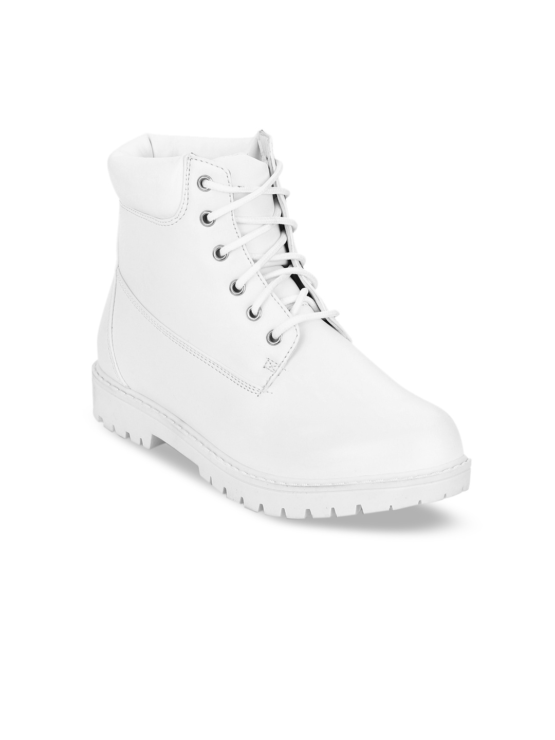 

Truffle Collection Women White Solid High-Top Flat Boots
