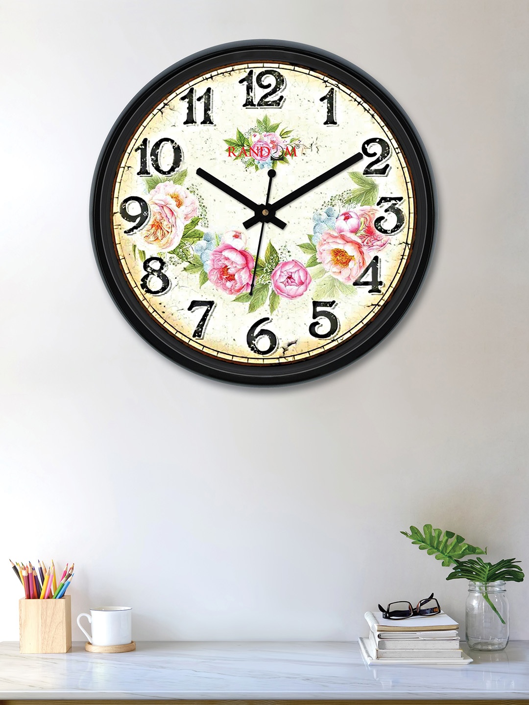 

RANDOM Off-White & Pink Round Printed 30 cm Analogue Wall Clock