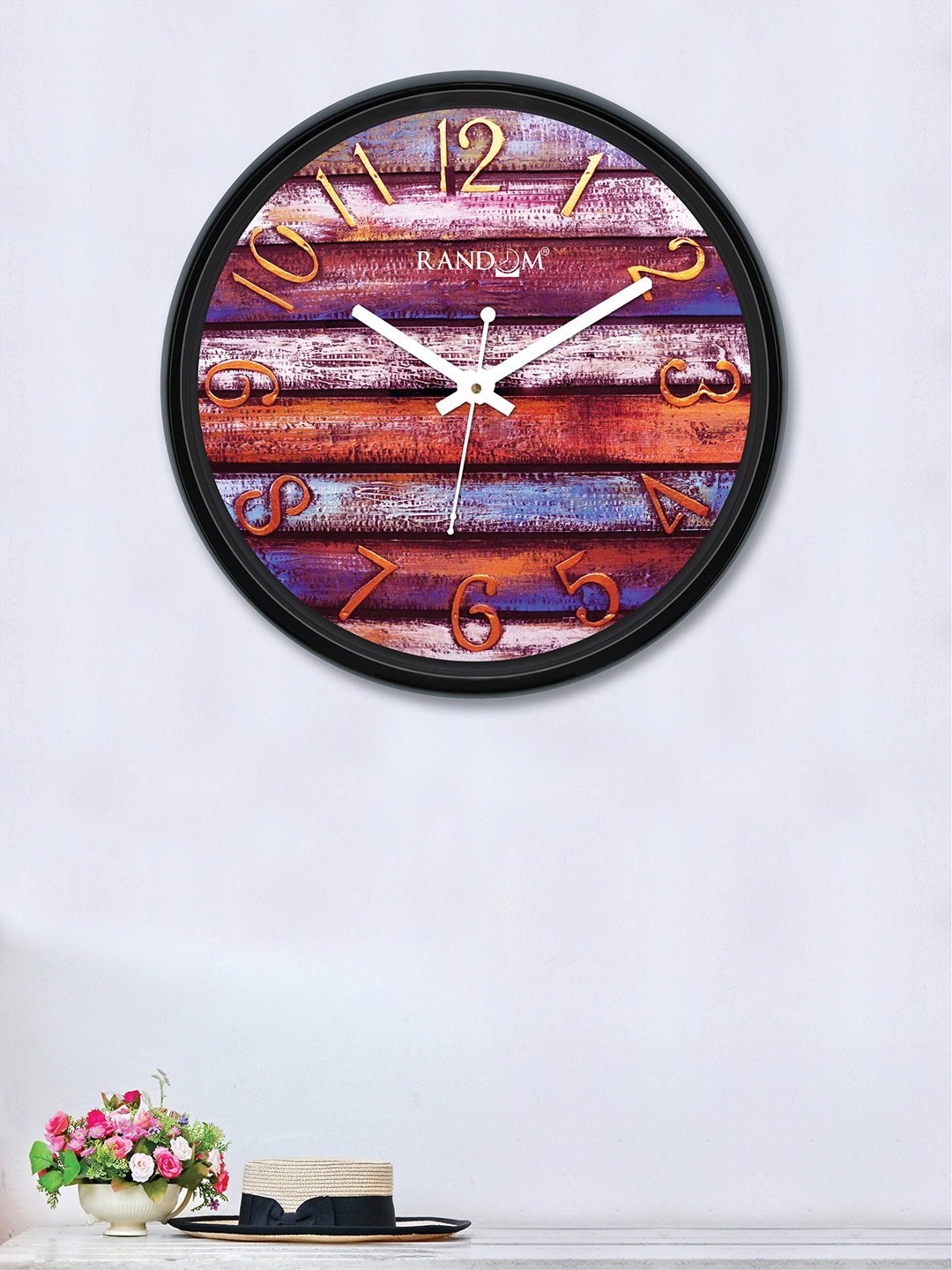 

RANDOM Multicoloured & Blue Round Printed 30 cm Analogue Wall Clock, Multi