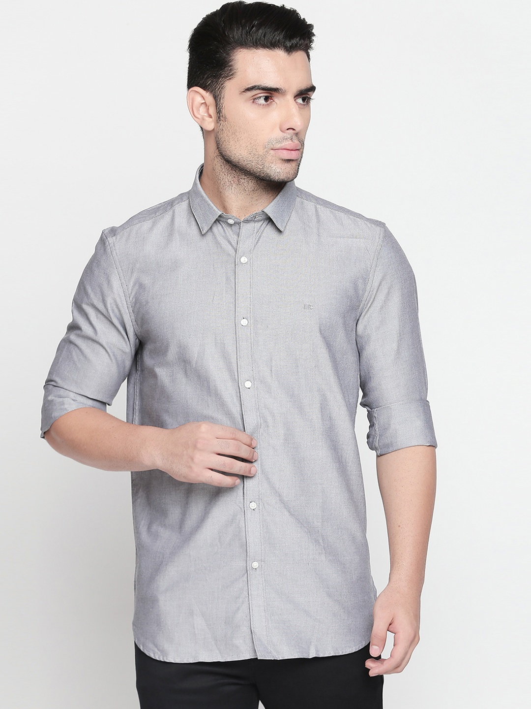 

Kenneth Cole Men Grey Smart Regular Fit Solid Casual Shirt