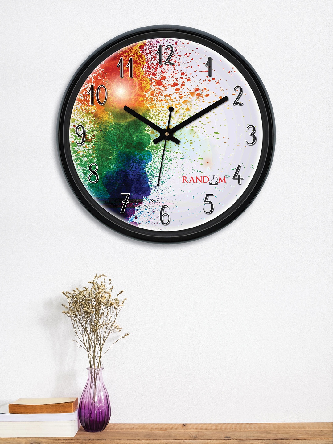 

RANDOM Multicoloured Round Printed 30 cm Analogue Wall Clock, Multi