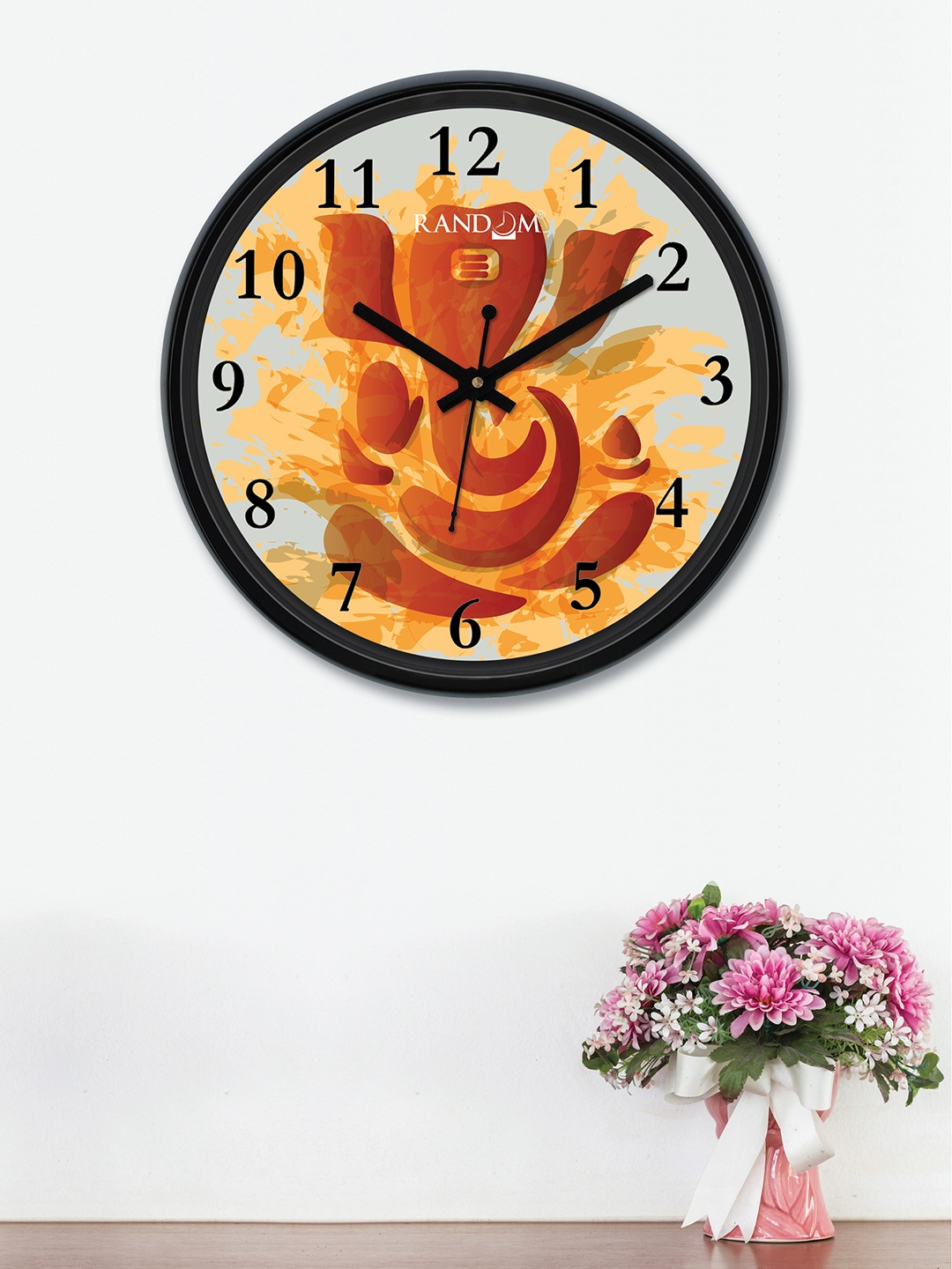 

RANDOM Yellow & Brown Round Jai Ganesha Printed 30 cm Analogue Wall Clock