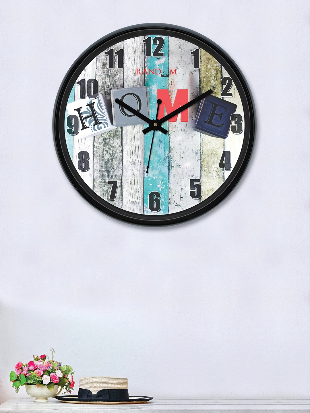 

RANDOM Multicoloured & Off-White Round Printed 30 cm Analogue Wall Clock, Multi