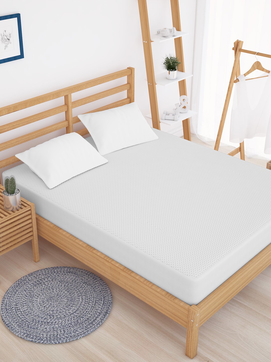 

Story@home White Pure Cotton Waterproof & Dustproof Single-Sized Mattress Protector