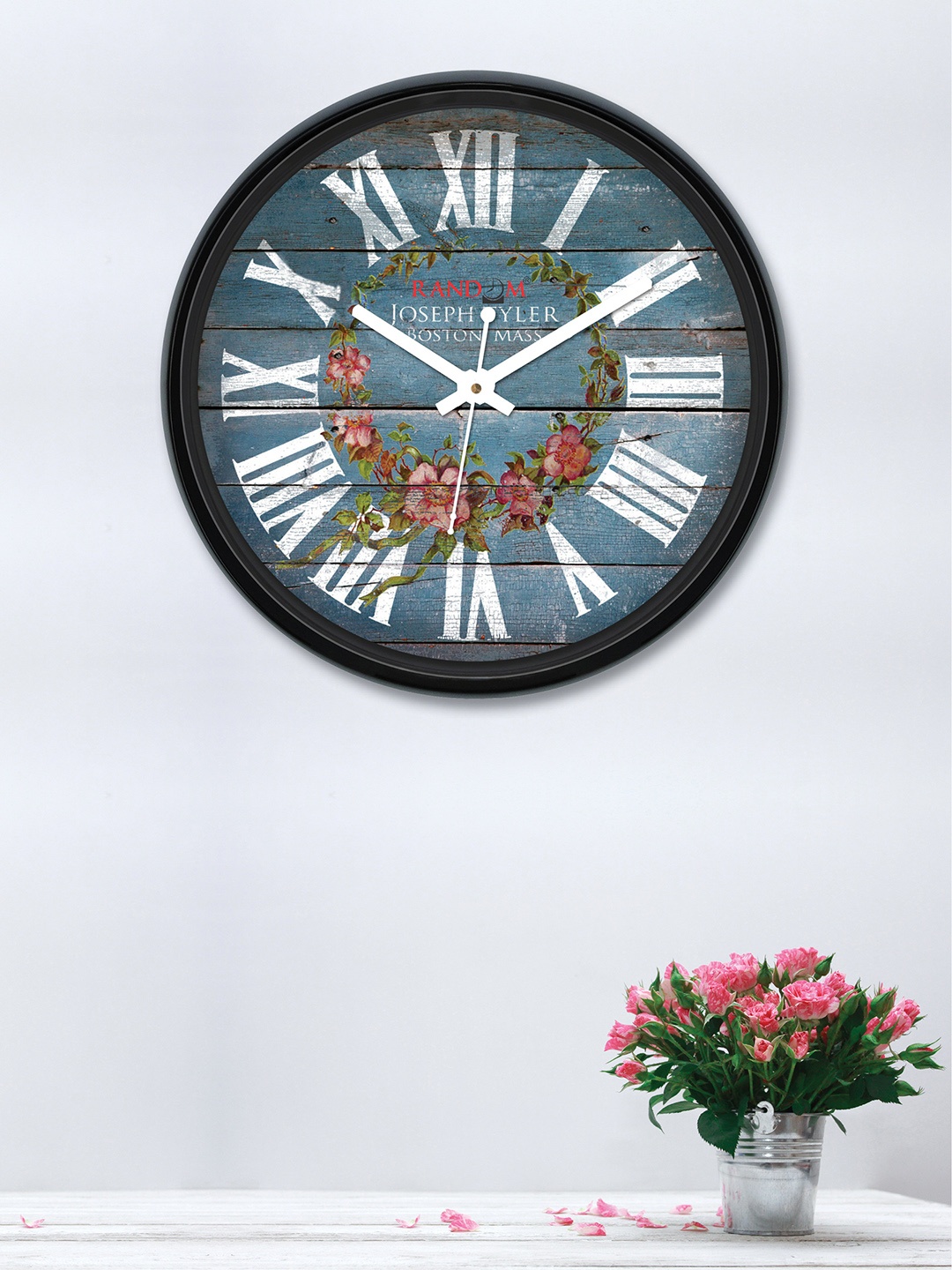 RANDOM Blue Round Printed 30 cm Analogue Wall Clock