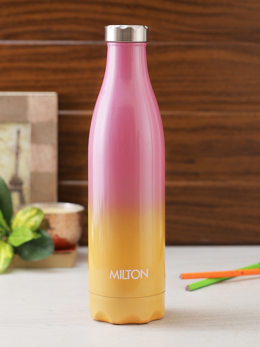 

Milton Pink & Orange PRUDENT-800 Stainless Steel Hot and Cold Water Bottle 810ml