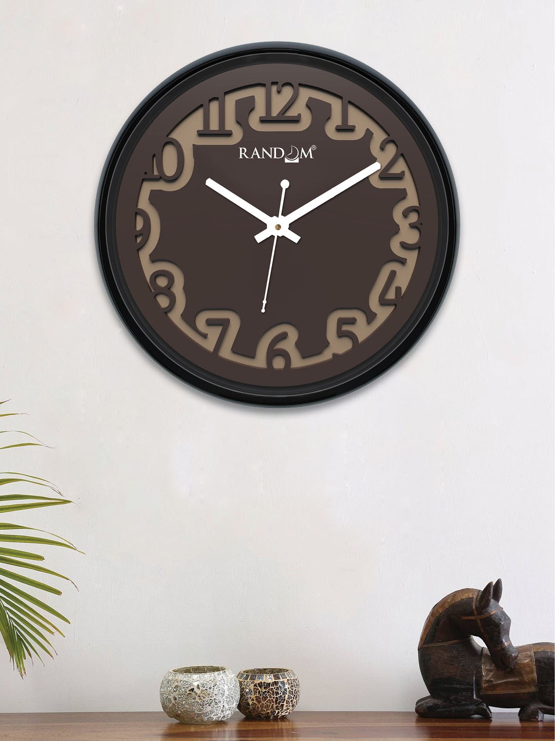 

RANDOM Coffee Brown Round Printed 30 cm Analogue Wall Clock
