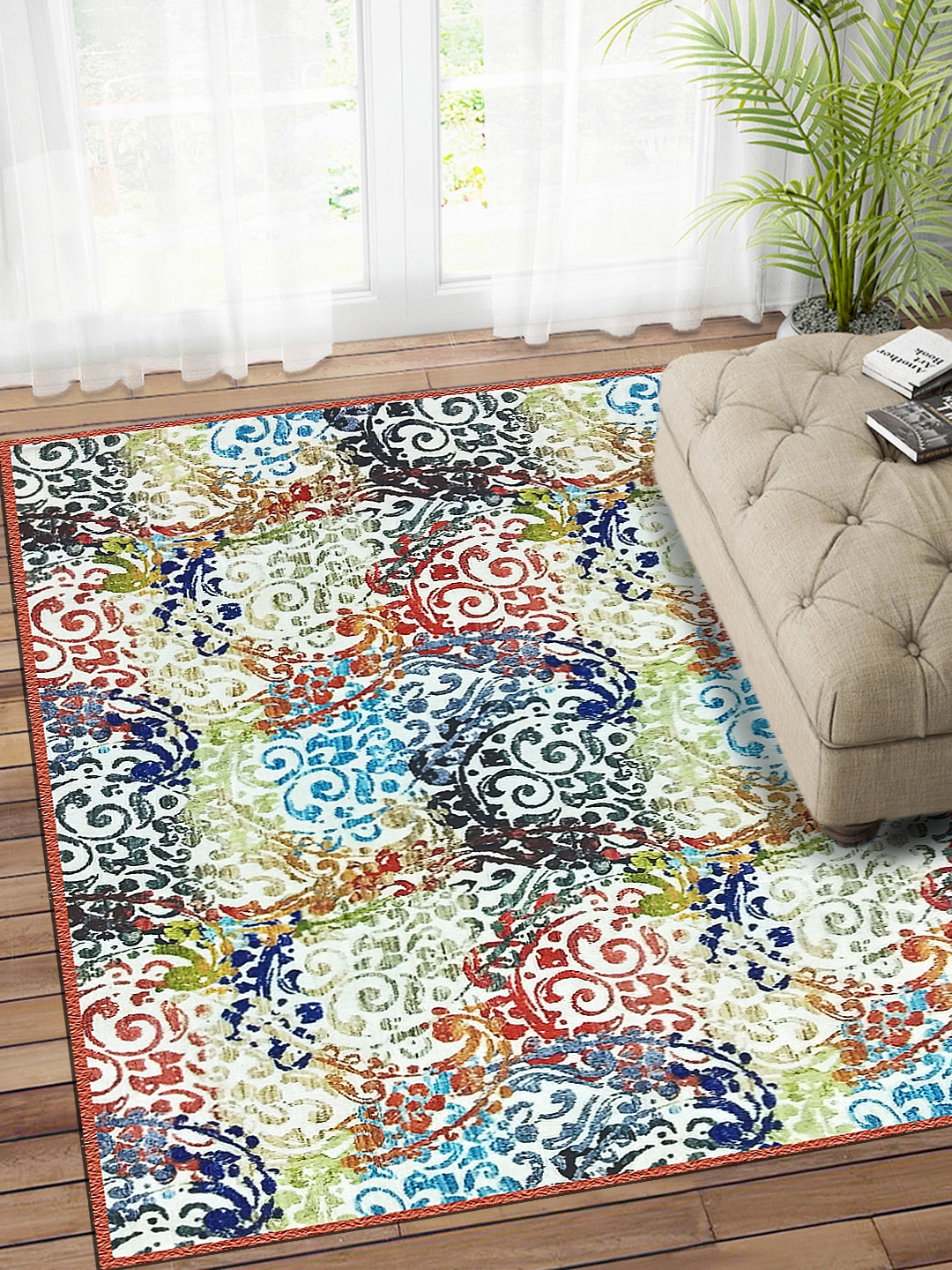 

Status Multicoloured Printed Nylon Anti-Skid Carpet, Multi