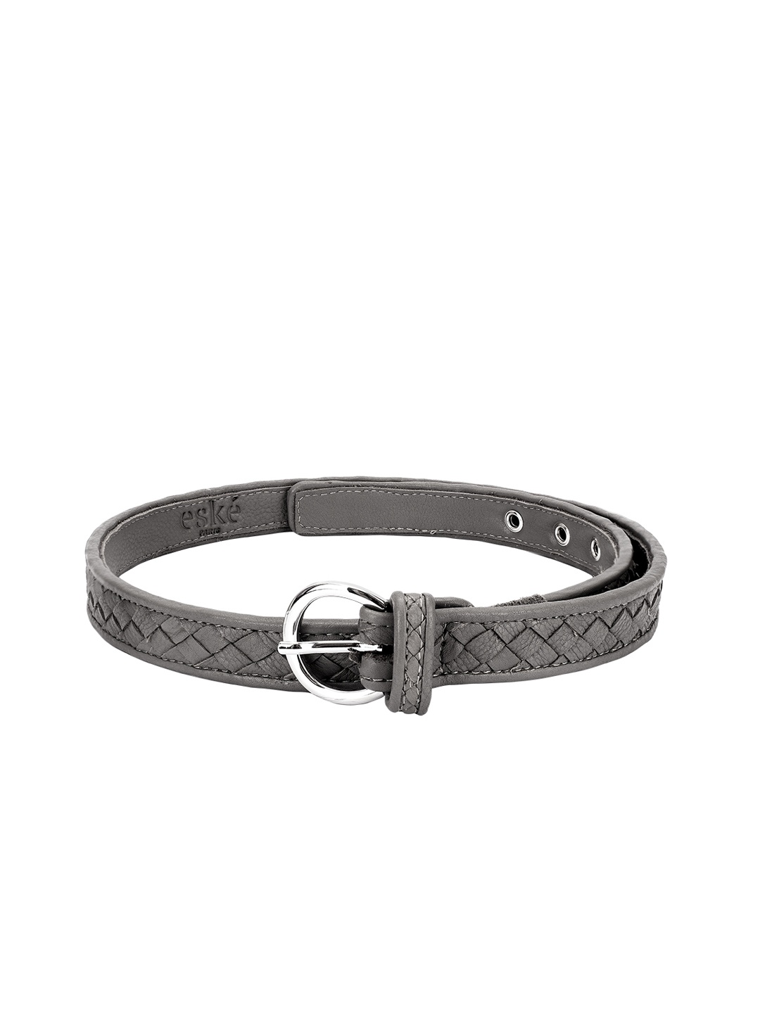 

Eske Women Charcoal Woven Design Leather Belt