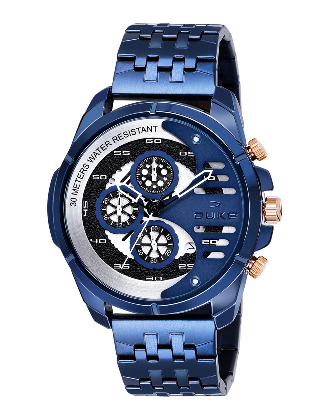 

Duke Men Blue Analogue Chronograph Watch DK4010CRM02C