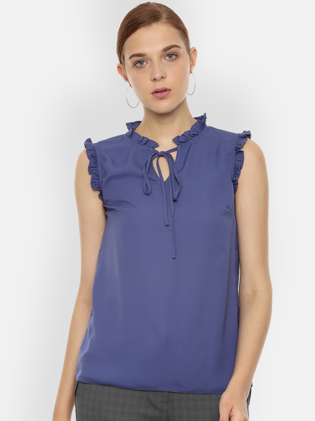 

Van Heusen Woman Blue Solid Top