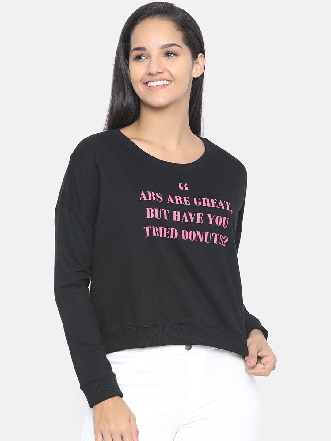 

ISU Women Black Printed Sweatshirt