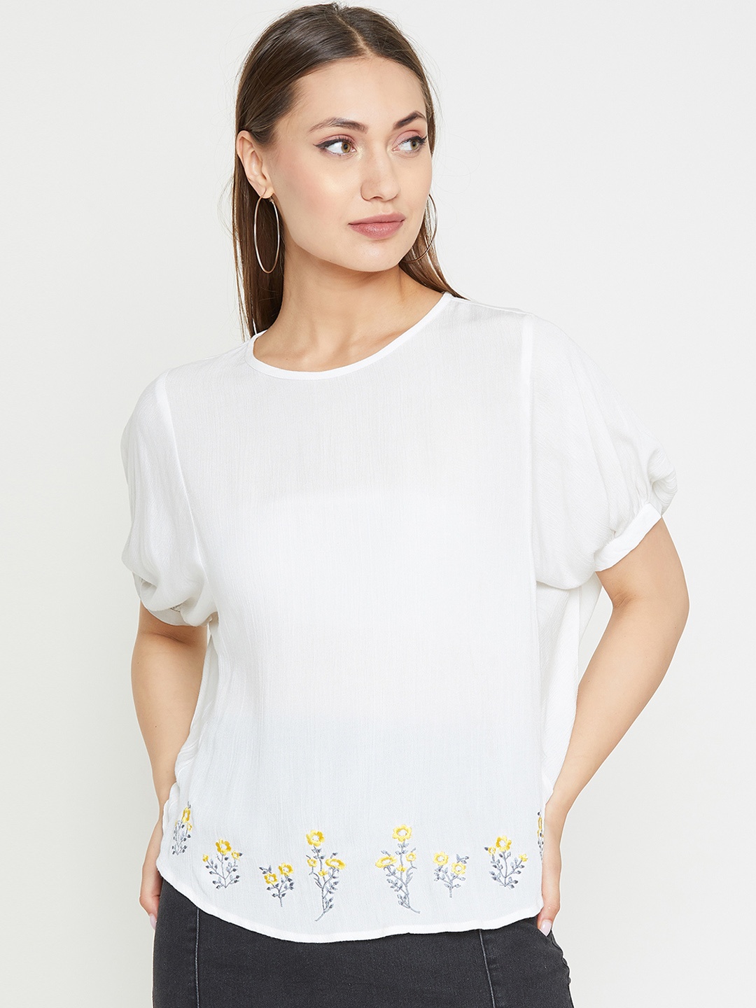

Marie Claire Women White Solid Top