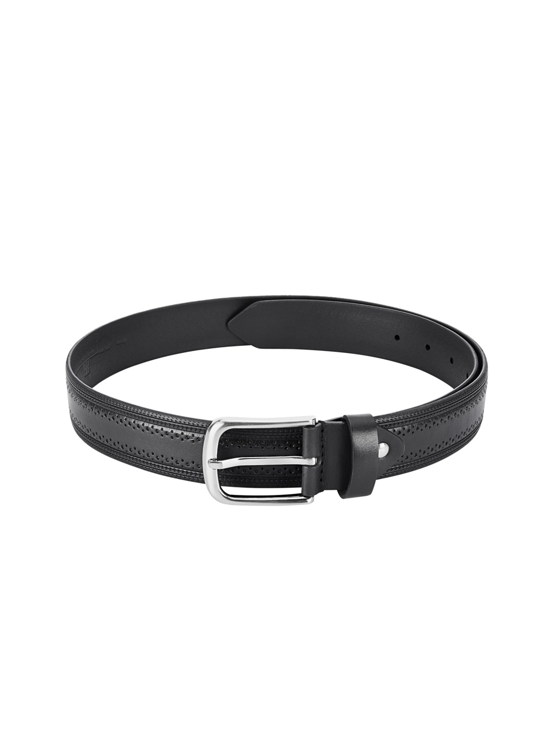 

Raymond Men Black Solid Leather Belt