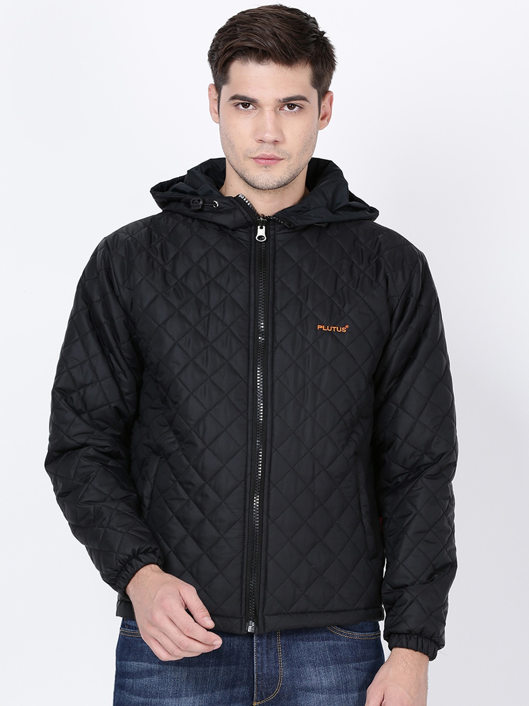 

Plutus Men Black Solid Lightweight Bomber Jacket