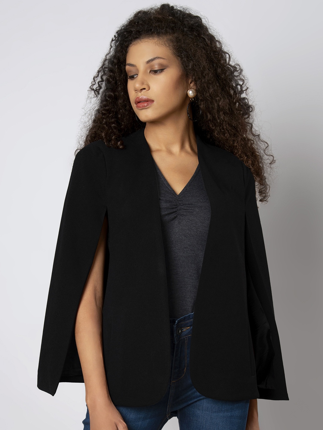 

FabAlley Women Black Solid Tailored Fit Blazer