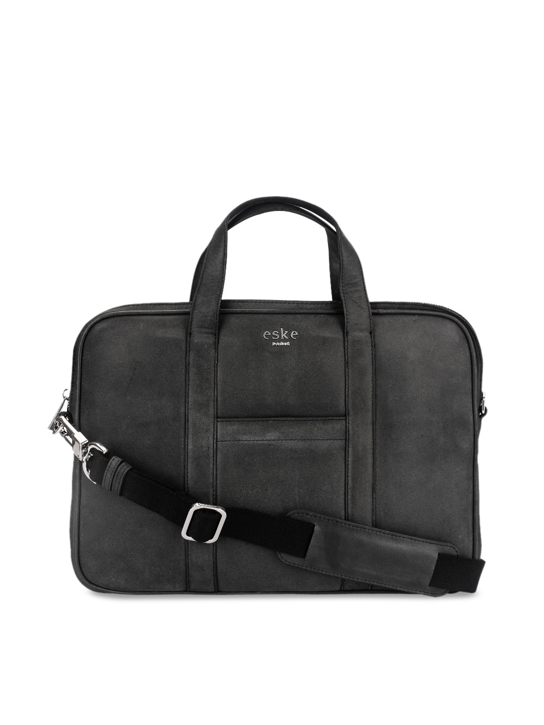 

Eske Men Charcoal Grey Solid Laptop Leather Bag