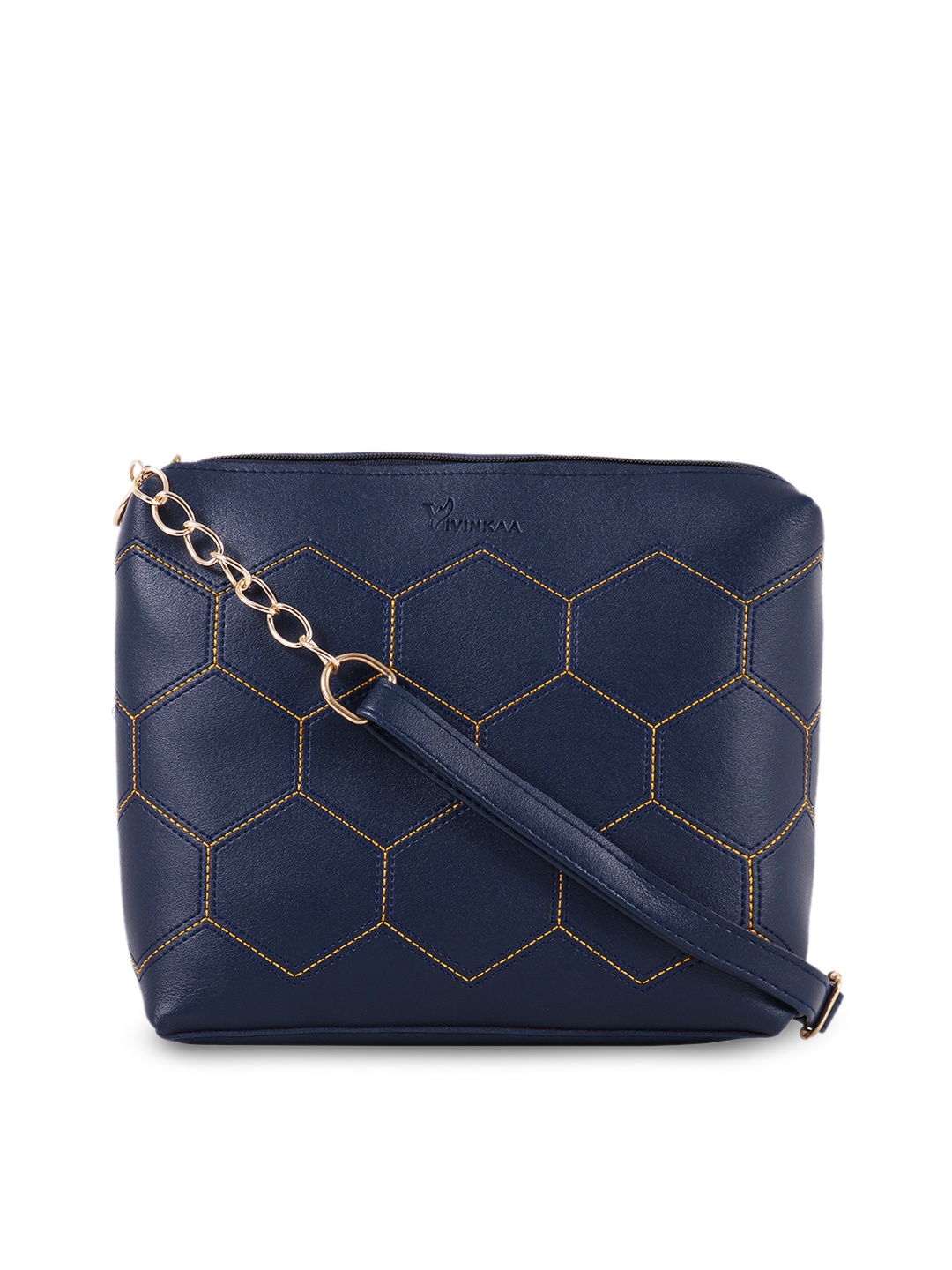 

Vivinkaa Navy Blue Textured Sling Bag