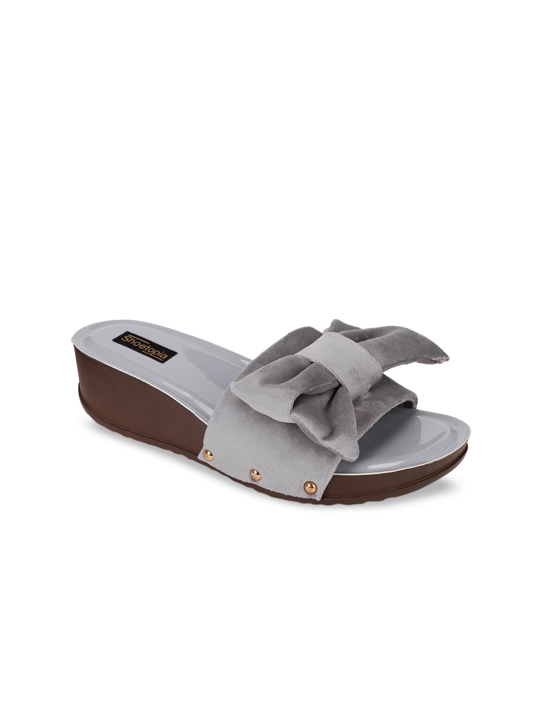 

Shoetopia Women Grey Solid Suede Wedges