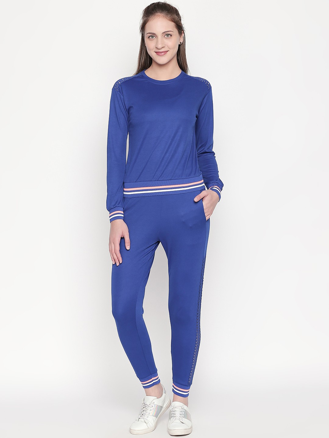 

Tuna London Women Blue Solid Tracksuit