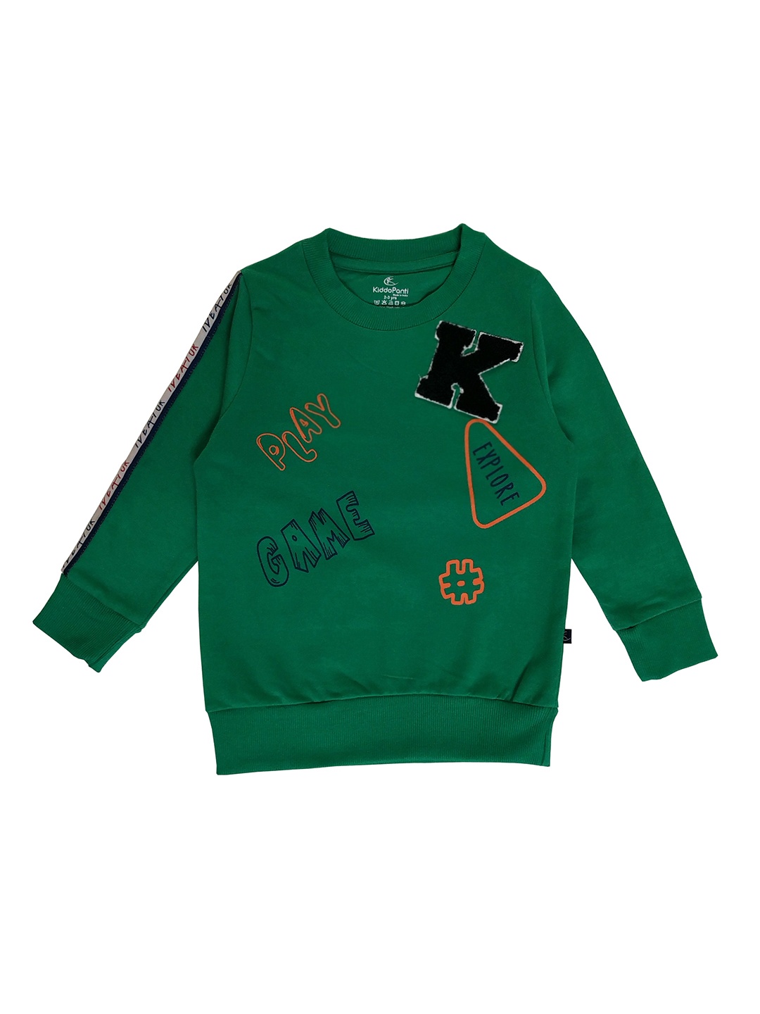 

KiddoPanti Boys Green Printed Sweatshirt