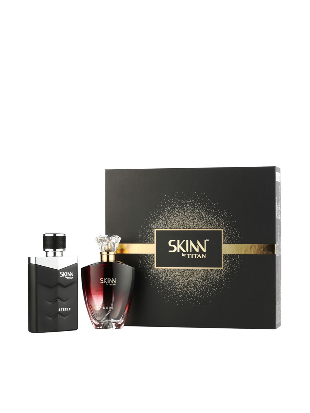 

SKINN by Titan Unisex Nude & Steele EDP Fragrance Gift Set, Black