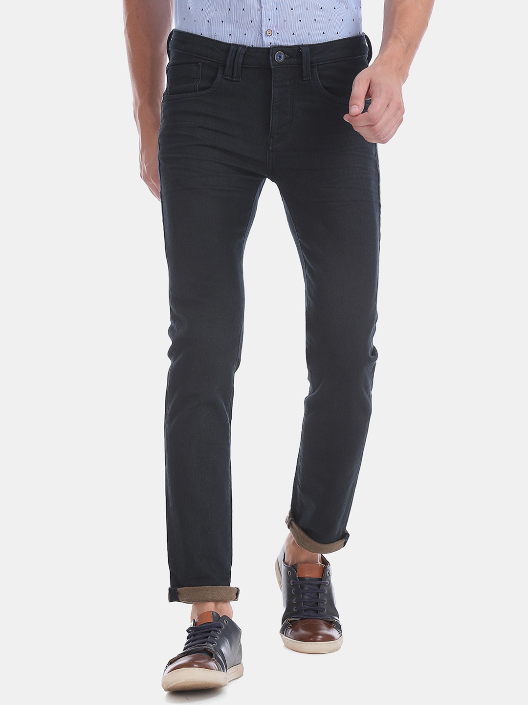 

Flying Machine Men Navy Blue Skinny Fit Low-Rise Clean Look Stretchable Jeans