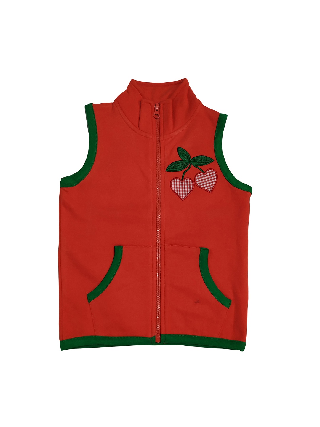 

KiddoPanti Girls Orange Solid Windcheater Jacket
