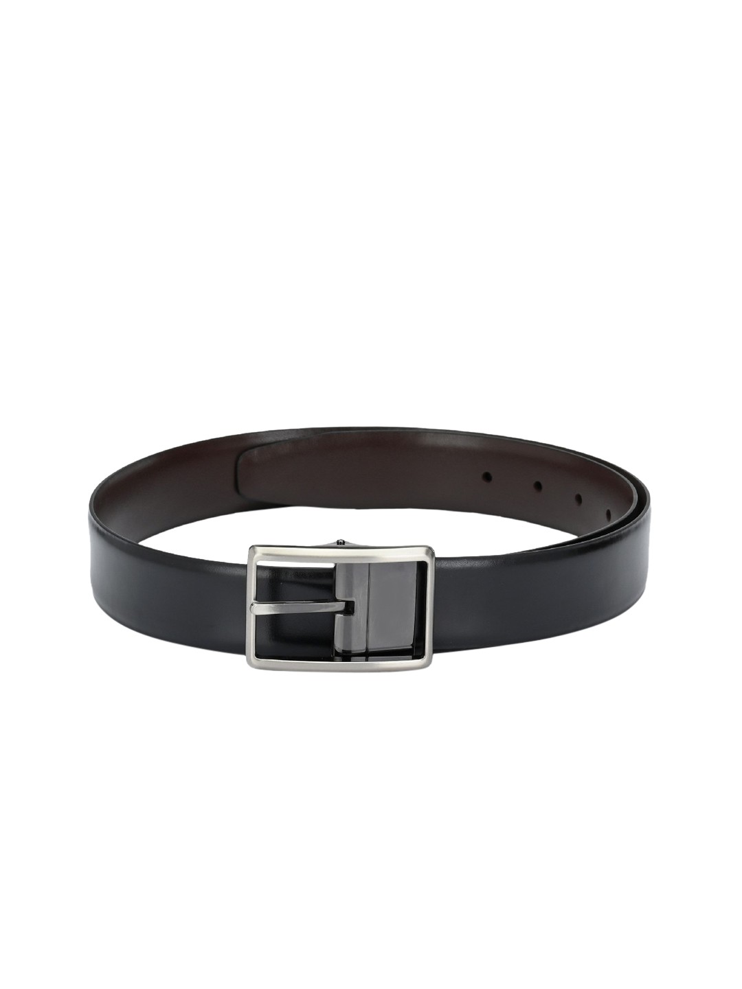 

Pacific Gold Men Black & Brown Solid Leather Reversible Belt