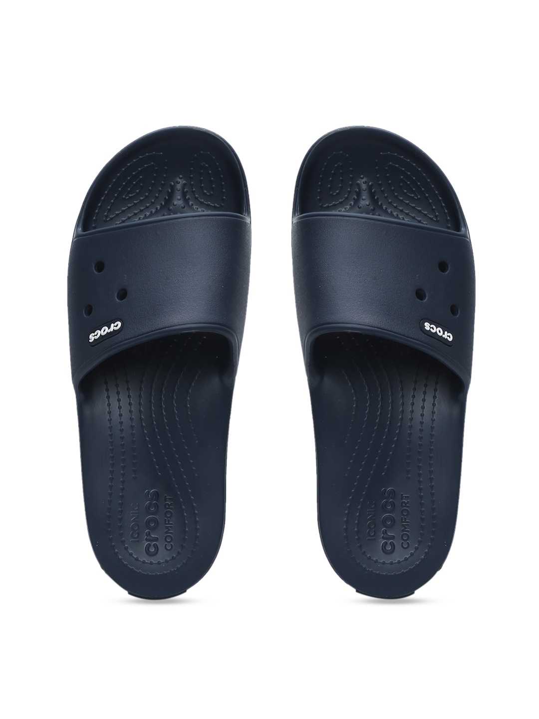 Crocs Men Navy Blue Solid Crocband III Lightweight Sliders