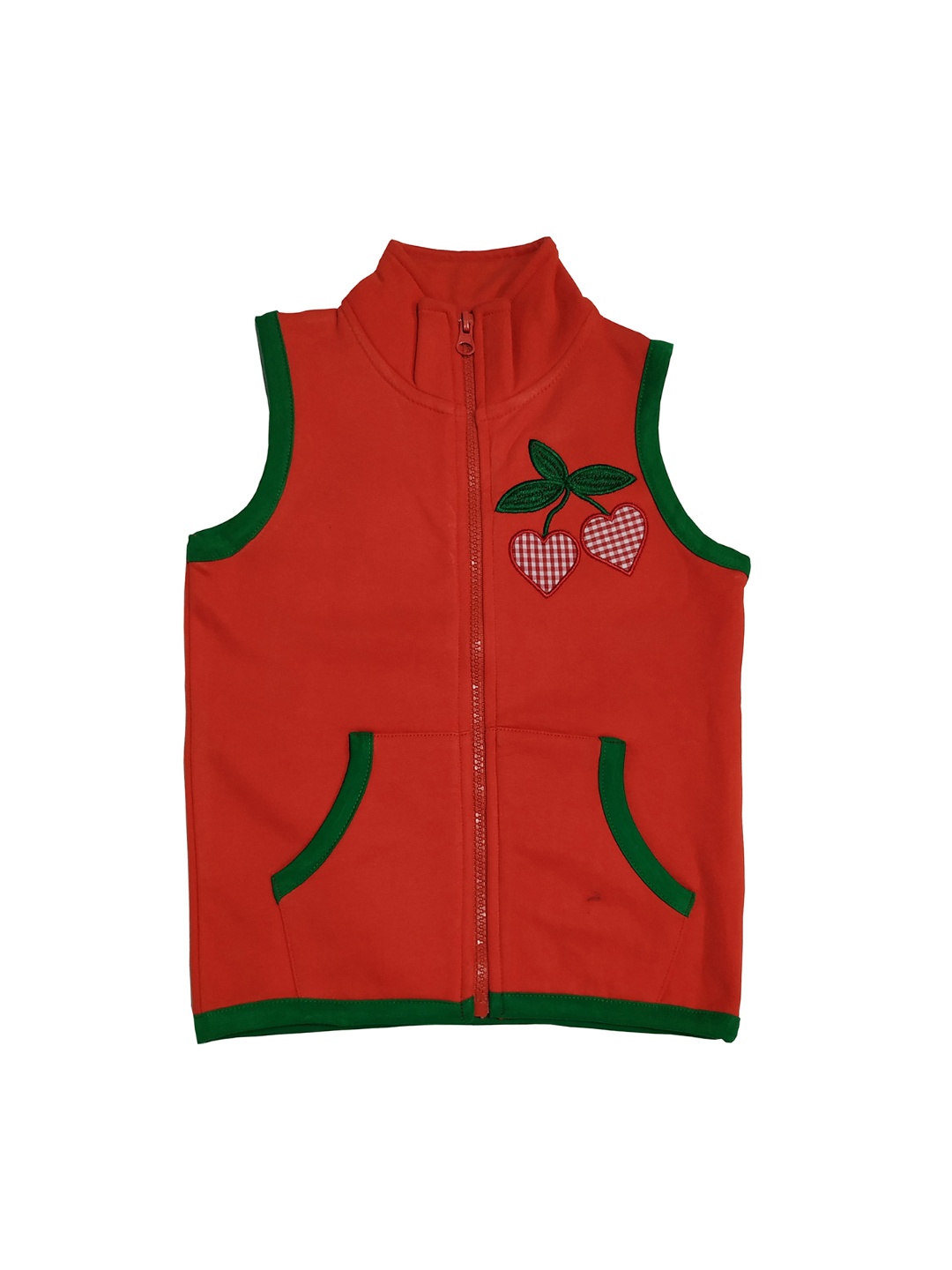 

KiddoPanti Girls Orange Solid Windcheater Jacket